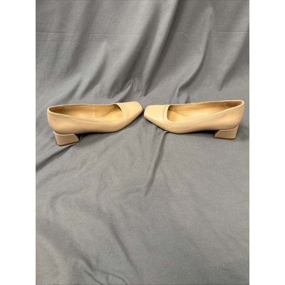 Naturalizer Huntley Beige Block Heel Pumps Women's Size 7.5 Classic Comfort Work - Picture 4 of 7